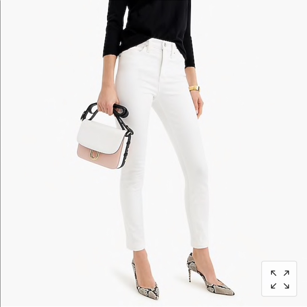 JCrew 9” High Rise Skinny Jean in White